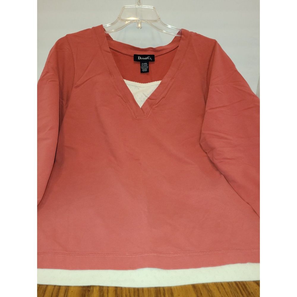 Denim & Co, salmon tunic top, plus size‎ XL